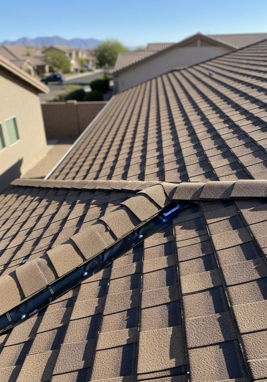 Close-up of professional work on a Mesa residential property.
